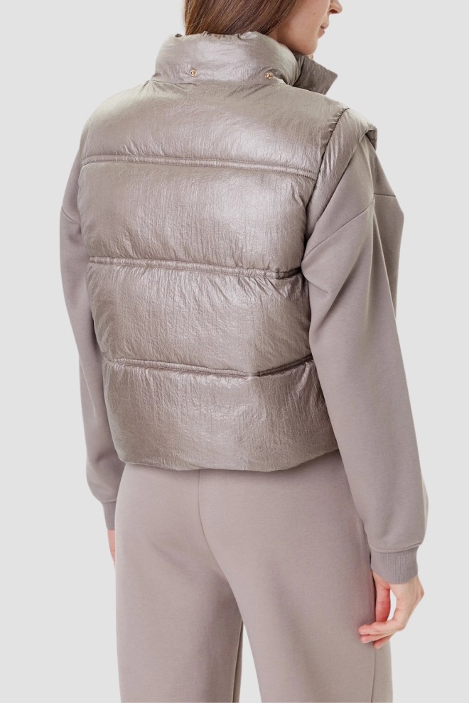 Vesta căptușită pentru femei GUESS Beige