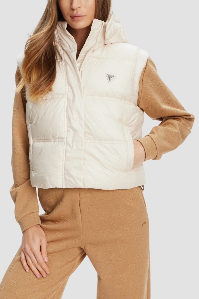 GUESS Beige Women's Padded Vest