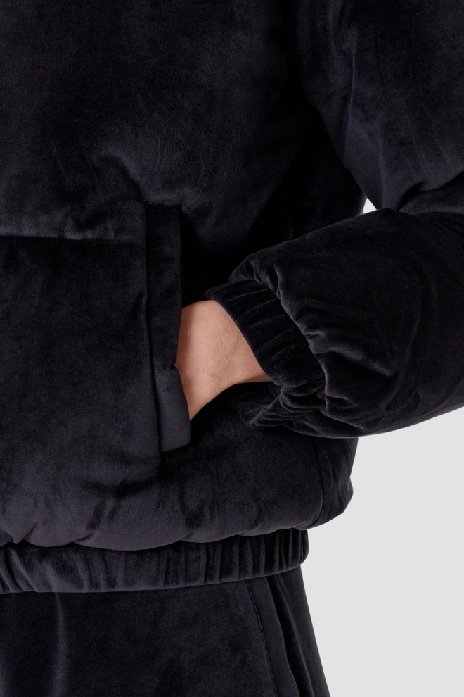 GUESS Сzarna zamszowa kurtka damska Couture Puffer