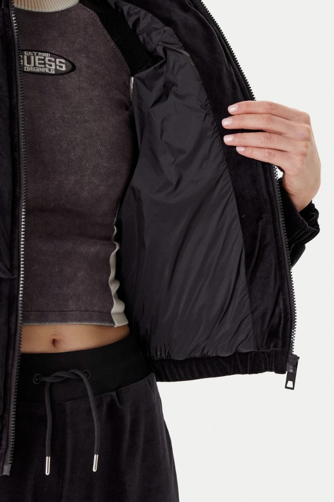 GUESS Сlack suede women's Couture Puffer jacket