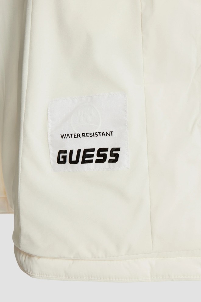 GUESS Beżowa długa damska kurtka New Aleta