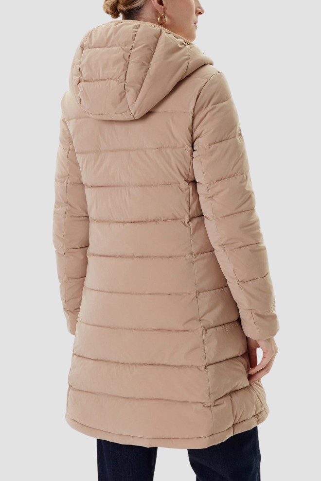 GUESS Коричнева довга жіноча куртка New Aleta