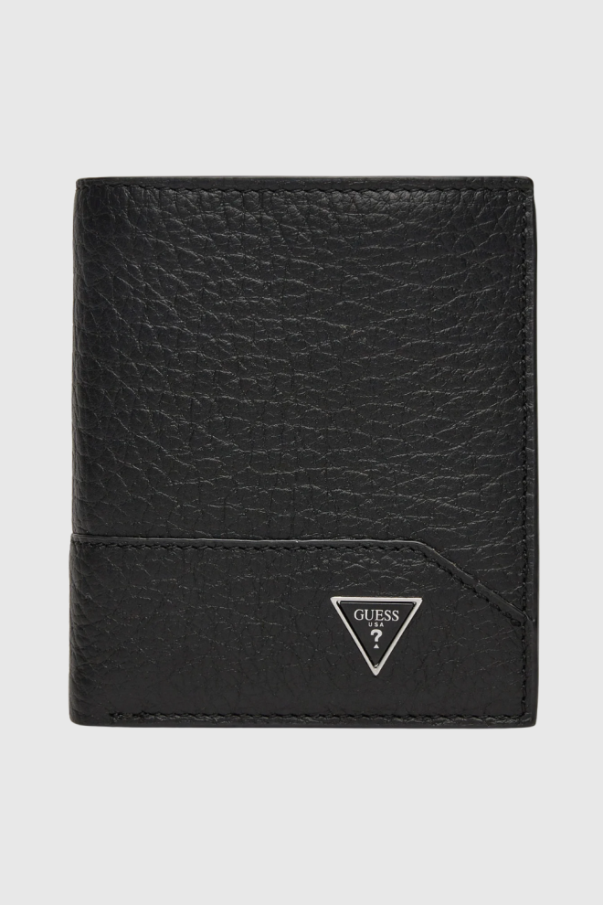 GUESS Portofel negru Torino Bifold pentru bărbați