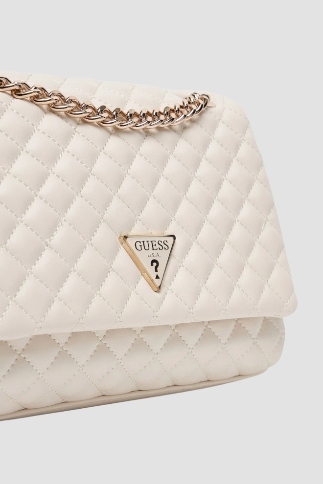 GUESS Women's white Everlee Convertible clutch bag