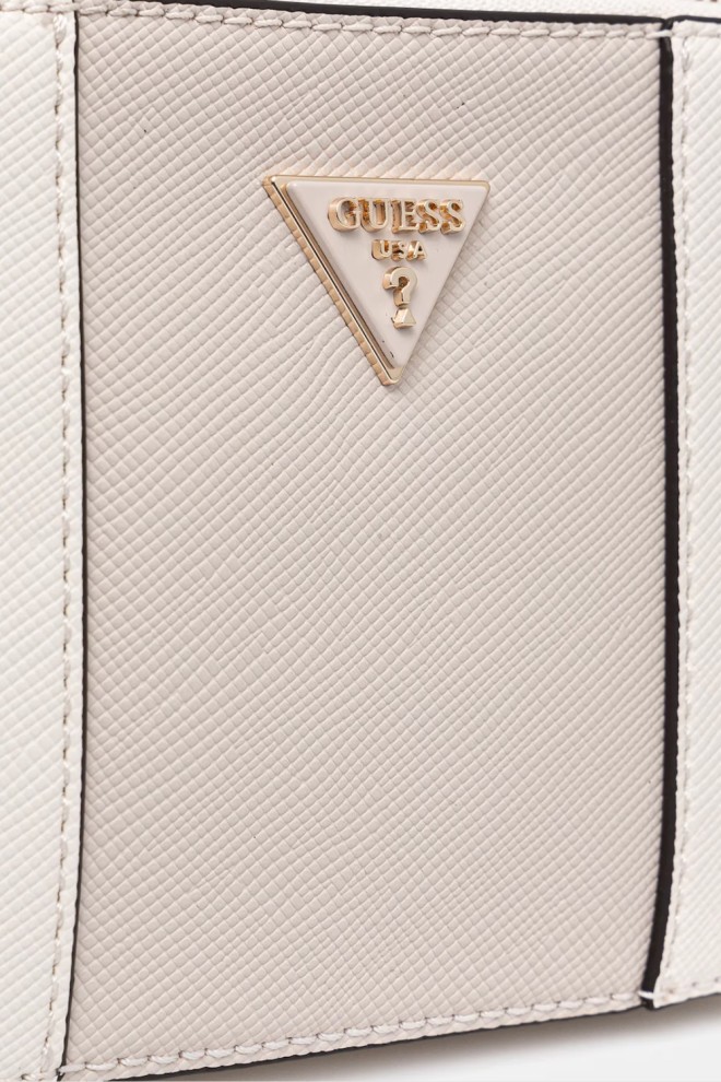 GUESS Women's white and beige Noelle II clutch bag