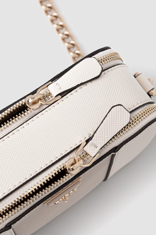 GUESS Women's white and beige Noelle II clutch bag