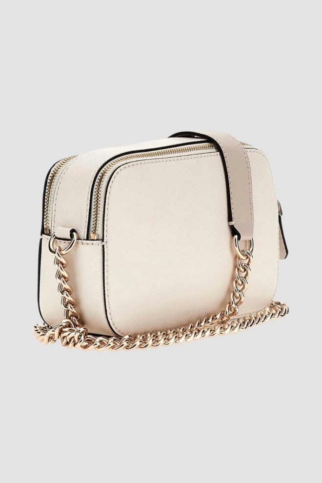 GUESS Women's white and beige Noelle II clutch bag