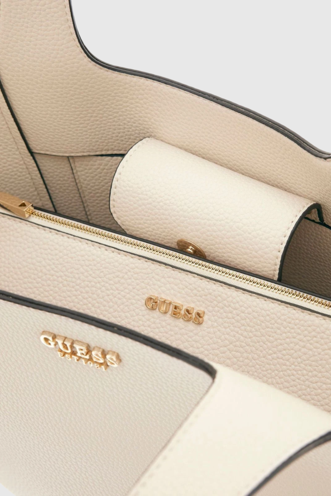 Жіноча бежева сумка GUESS Calista 2 в 1 для покупок