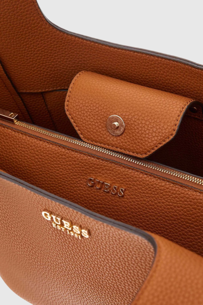 Geantă shopper GUESS Calista 2 In 1 pentru femei, maro