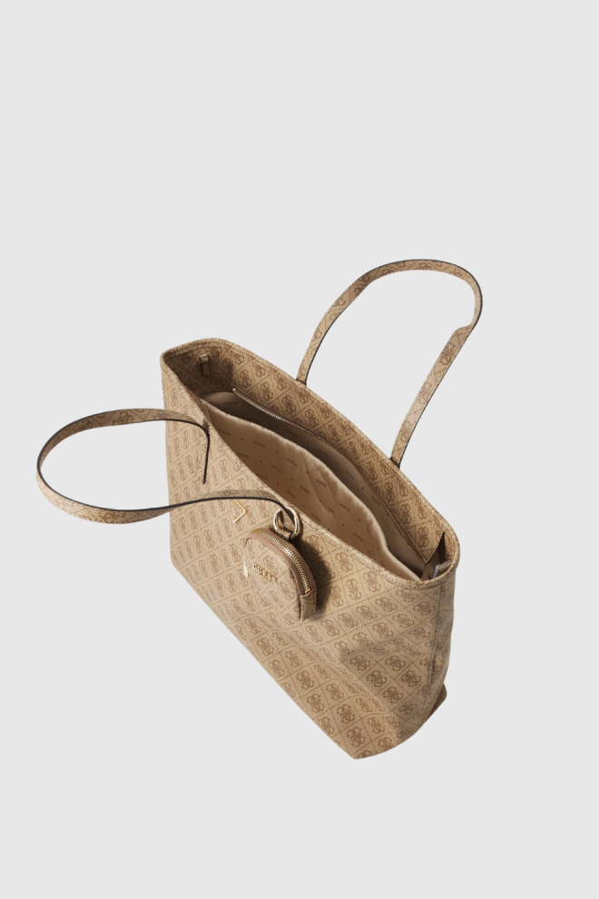 Geantă shopper GUESS Power Play bej pentru femei