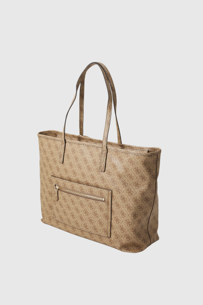 Geantă shopper GUESS Power Play bej pentru femei