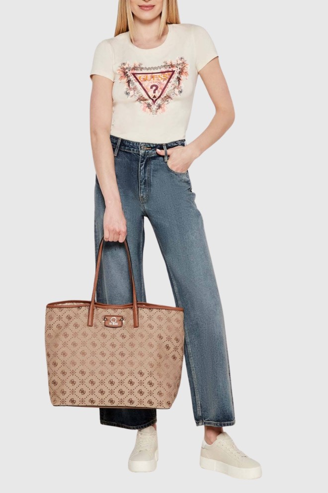 GUESS Beige Women's Neda Large 2 In 1 Shopper Bag