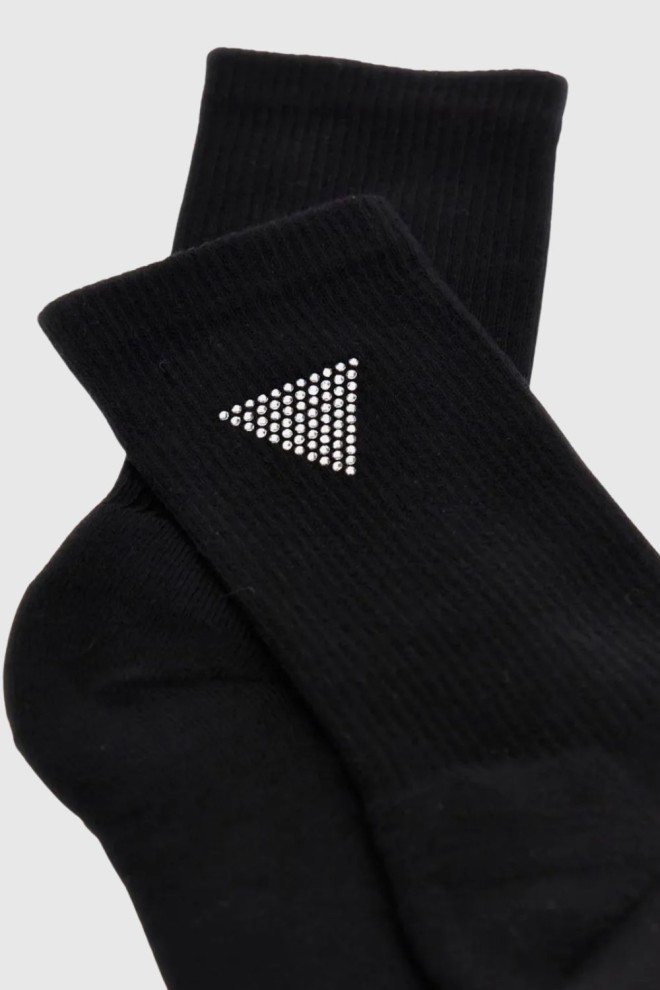 GUESS Black women's sports socks with rhinestones