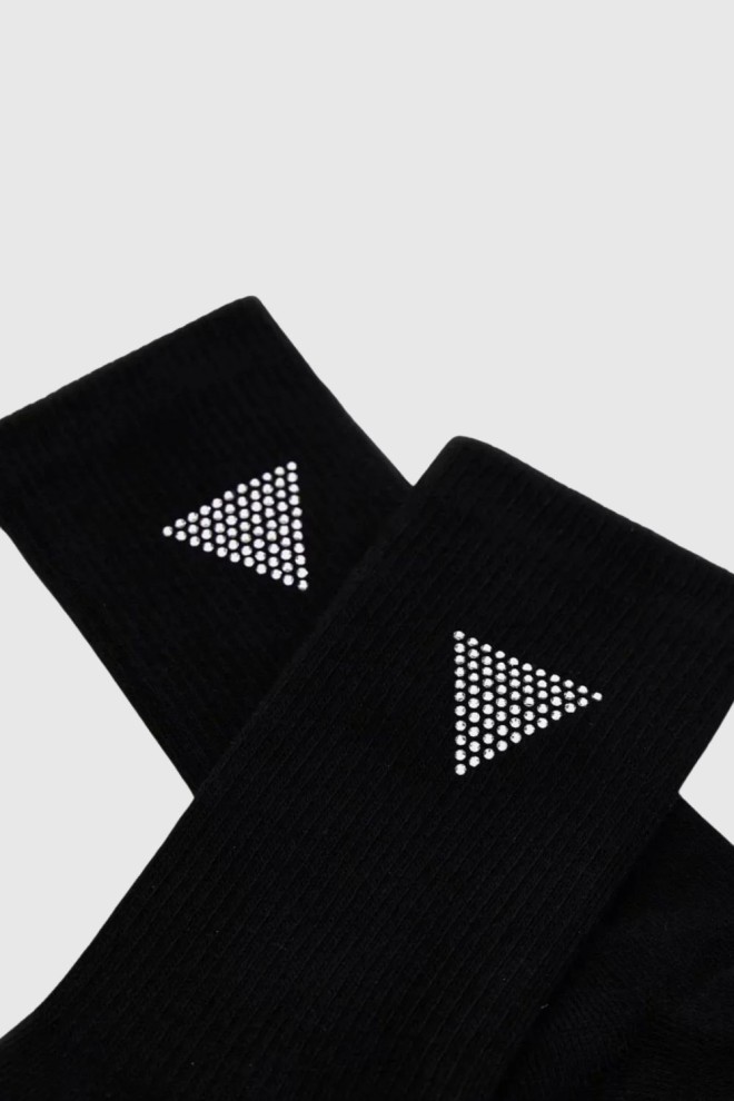 GUESS Șosete sport negre pentru femei cu pietre prețioase