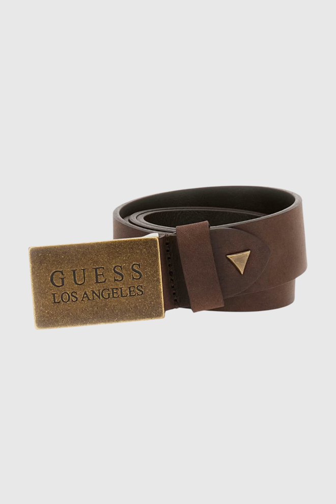 GUESS Brown men's Algarve natural leather belt