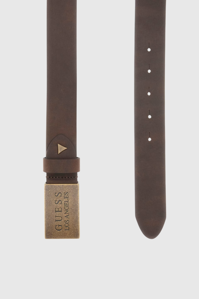 GUESS Brown men's Algarve natural leather belt