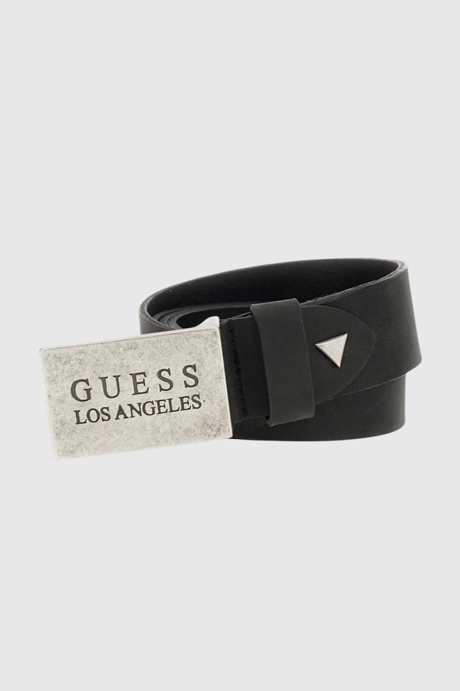 GUESS Black men's Algarve natural leather belt