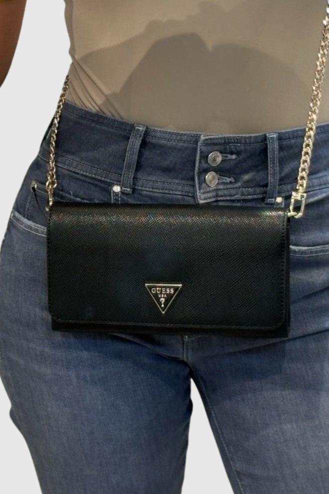 GUESS Black women's Noelle chain wallet