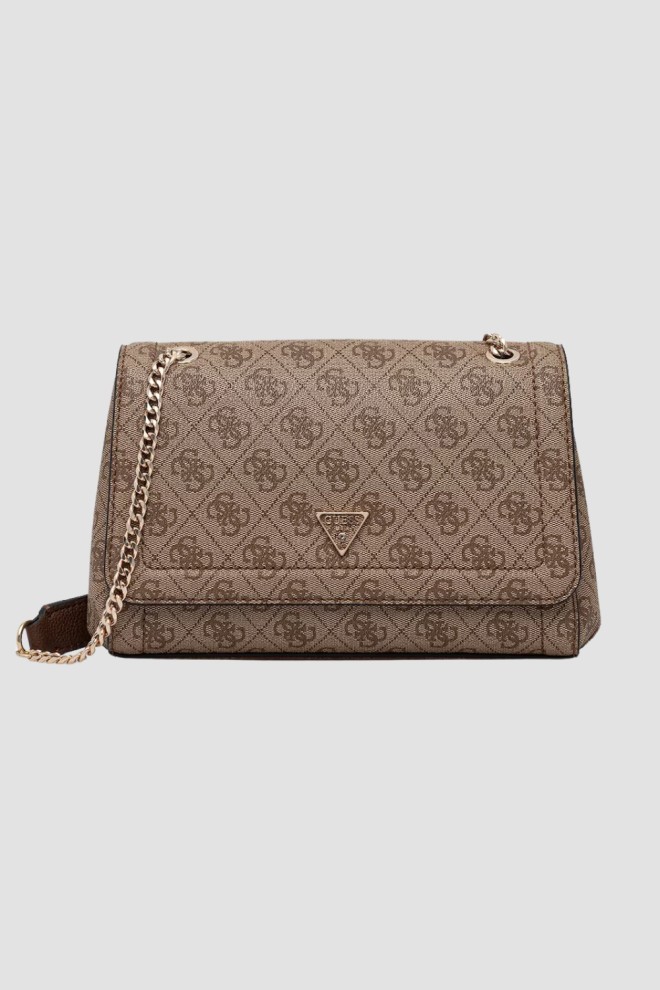 GUESS Brown Logoed Women's Handbag Noelle II