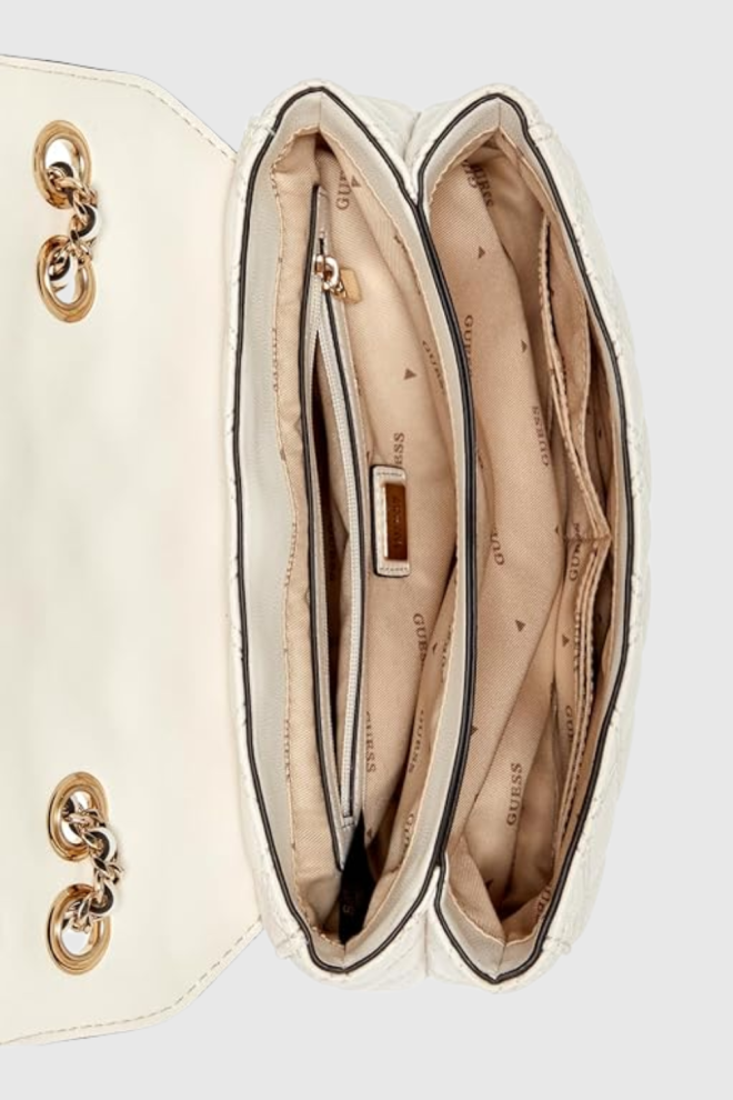 GUESS Women's white Giully clutch bag