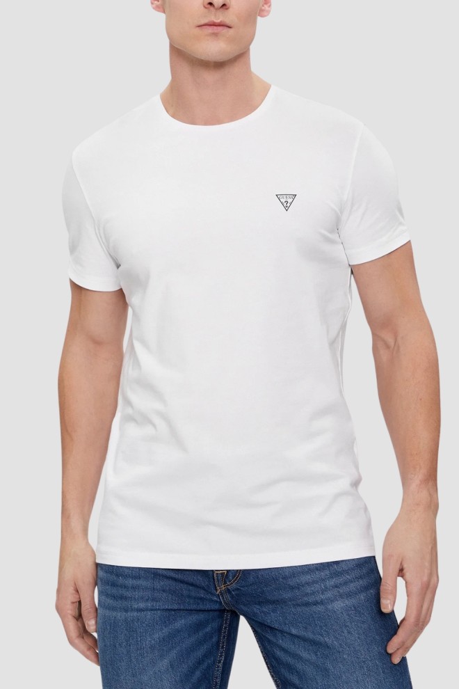 Set 2PACK tricou alb Caleb Hero pentru bărbați GUESS 