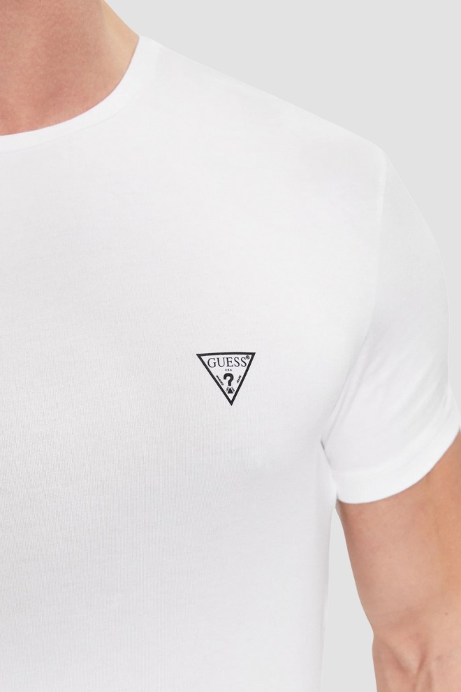 Set 2PACK tricou alb Caleb Hero pentru bărbați GUESS 