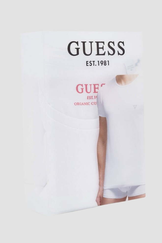 GUESS Zestaw białych męskich koszulek Caleb Hero 2PACK