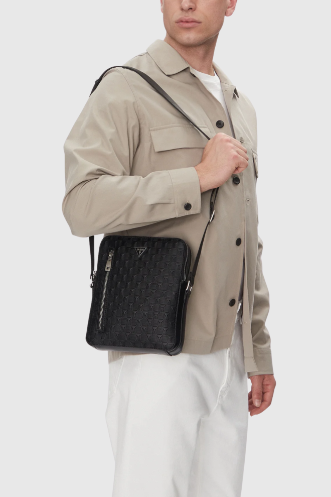 GUESS Black men's Torino Crossbody pouch