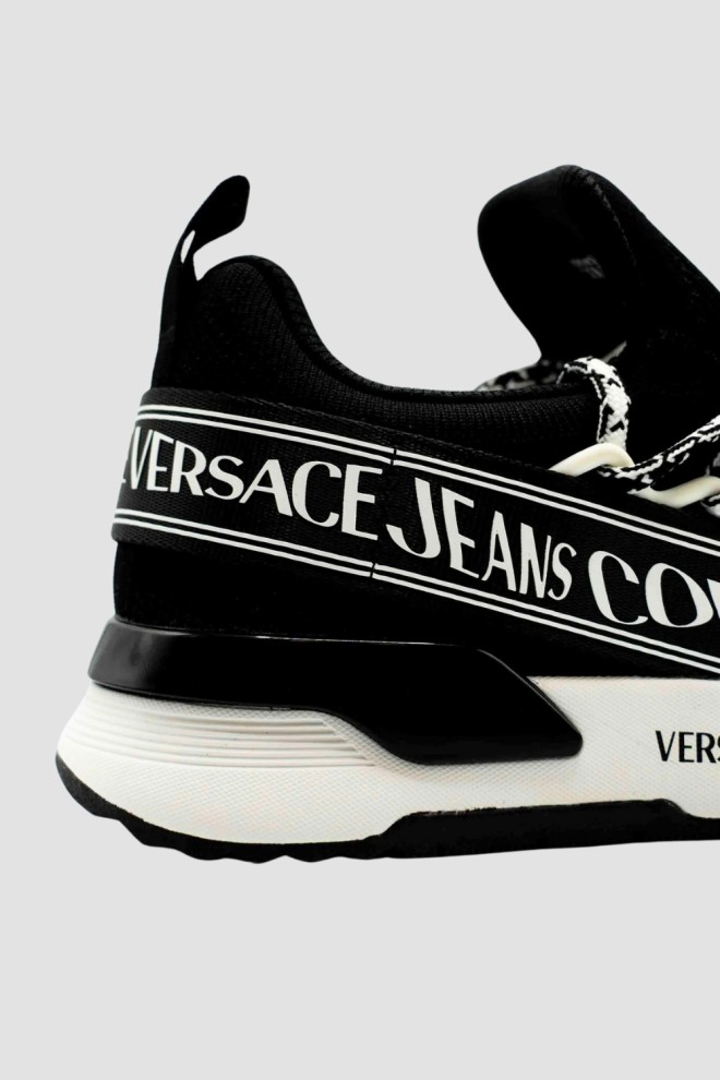 VERSACE JEANS COUTURE Black men's Fondo Dynamic Dis sneakers. Sa3