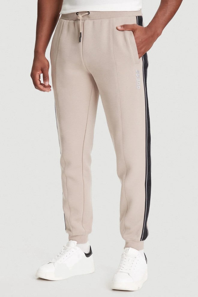 GUESS Pantaloni bărbătești bej cu dungi Mickey