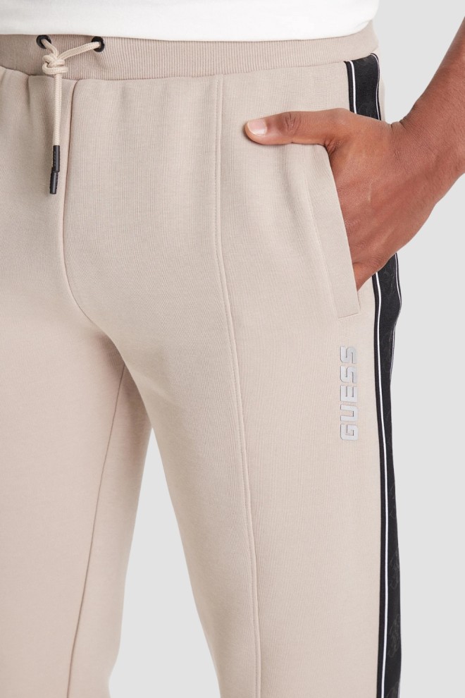 GUESS Pantaloni bărbătești bej cu dungi Mickey