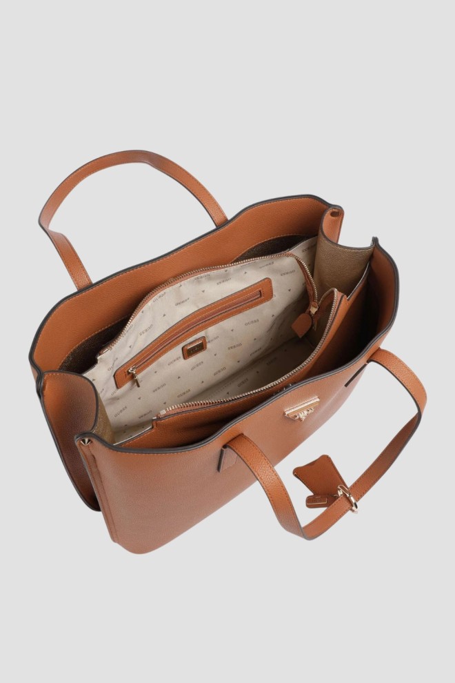 GUESS Brown Meridian women's shopper bag