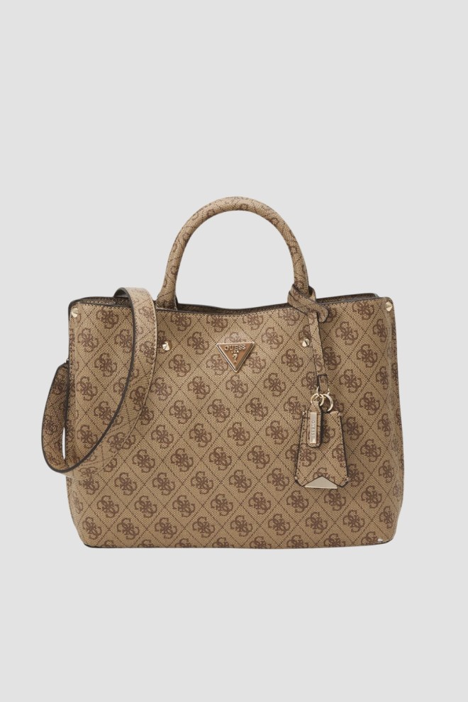 GUESS Brown women's Meridian logo handbag