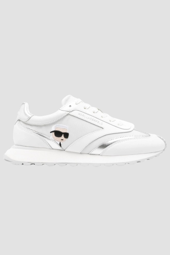 KARL LAGERFELD Adidași din piele Kapri Karl NFT Lo Lace, albi, pentru femei