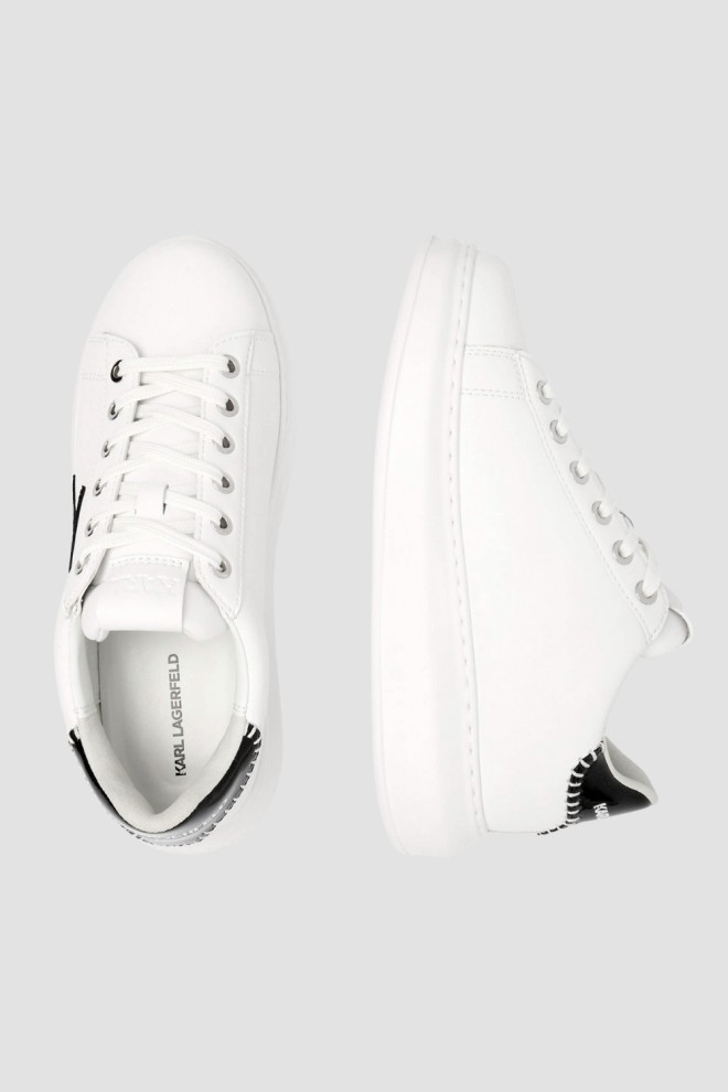 KARL LAGERFELD Adidași din piele Kapri Karl NFT Lo Lace, albi, pentru femei