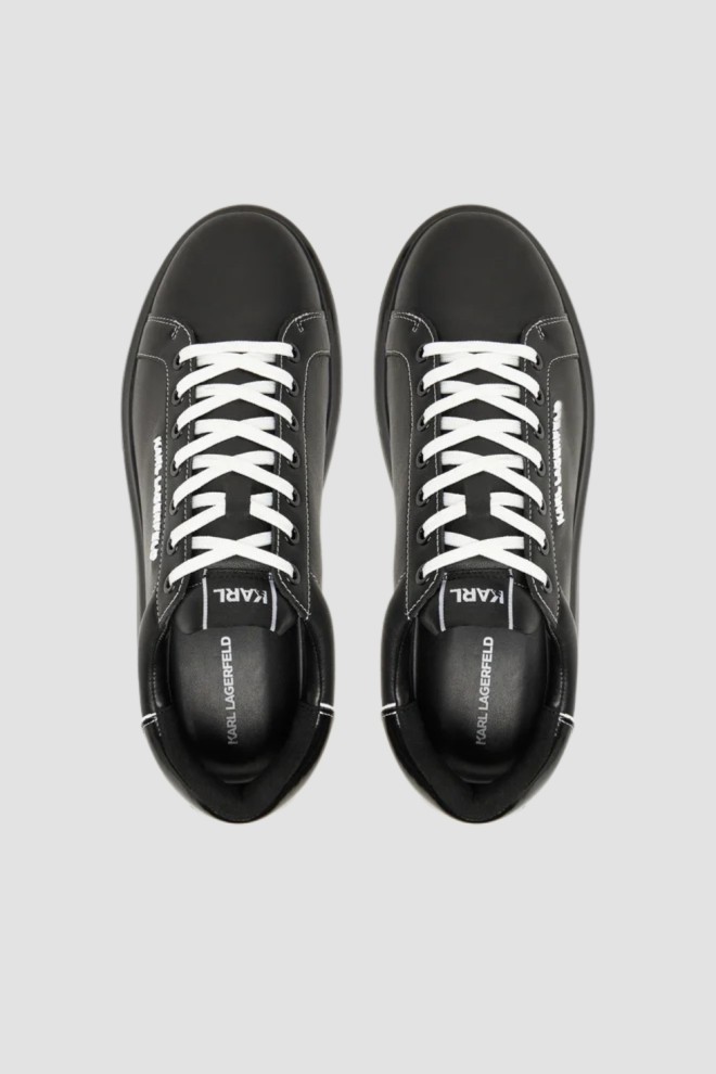 KARL LAGERFELD Czarne męskie sneakersy skórzane Kapri Kushion Lo Lace