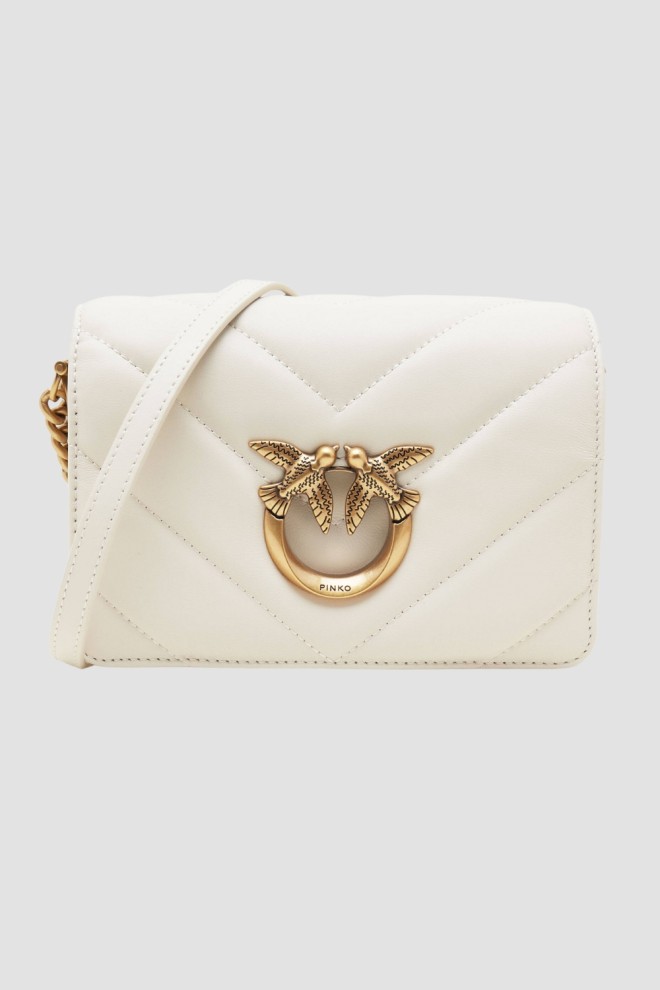 PINKO Beige Love Click Mini Clutch Bag AW25