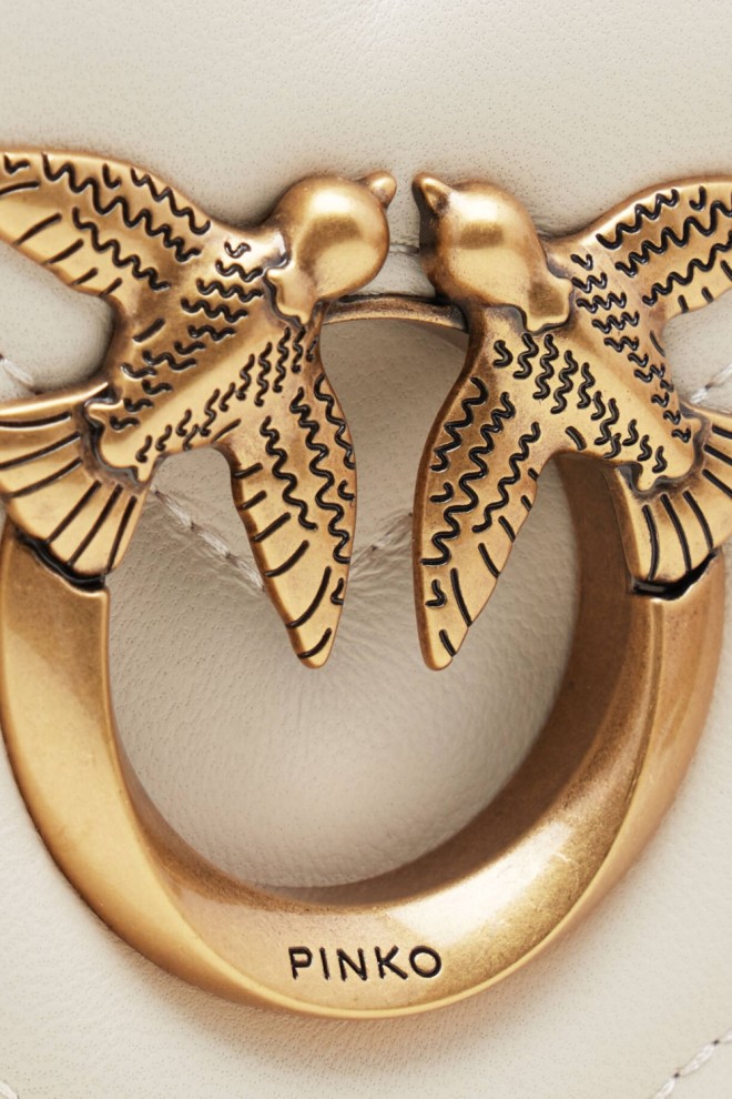 PINKO Beige Love Click Mini Clutch Bag AW25