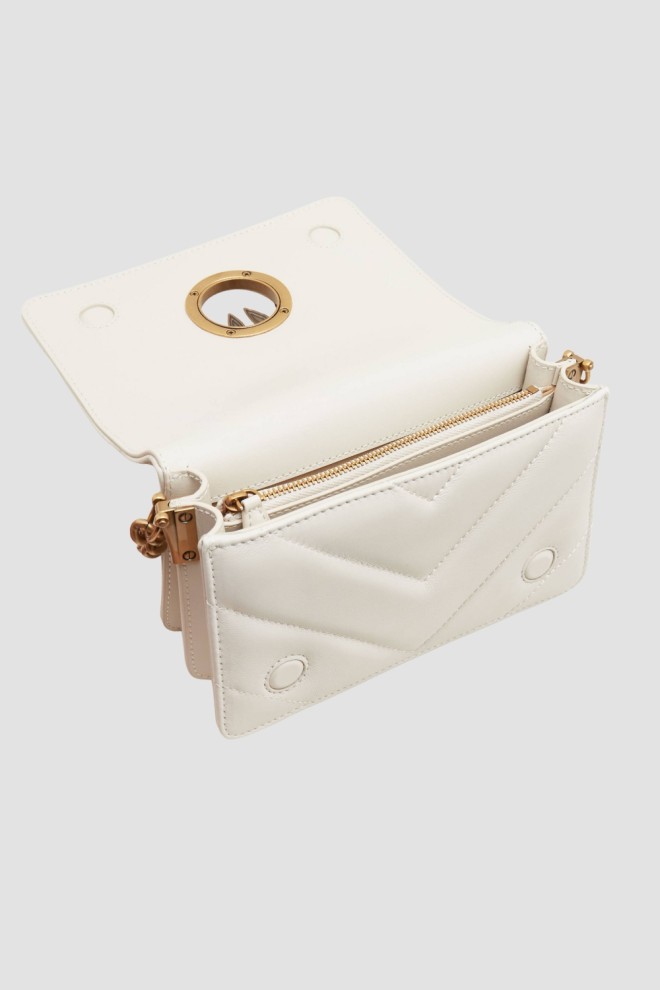 PINKO Beige Love Click Mini Clutch Bag AW25