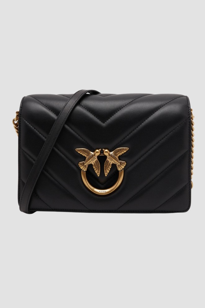 PINKO Geantă de ambreiaj neagră Love Click Classic AW25