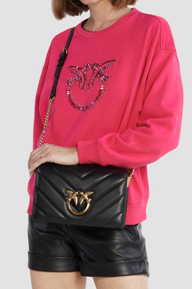 PINKO Black Love Click Classic Clutch Bag