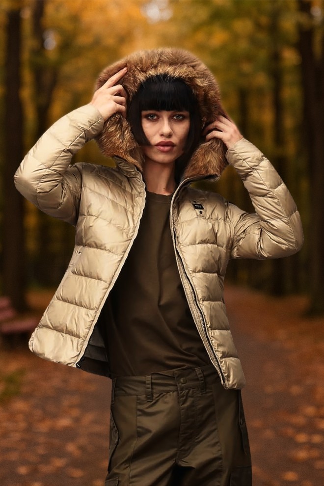 BLAUER Beige Women's Aldie Short Jackets