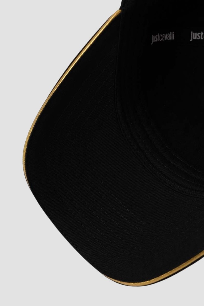 JUST CAVALLI Чорна жіноча шапка з вишивкою логотипу 3d Up Cap