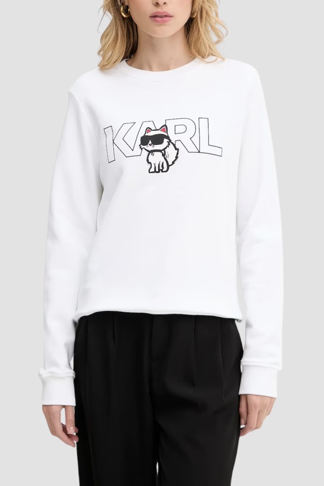 KARL LAGERFELD White women's Ikon printed sweatshirt