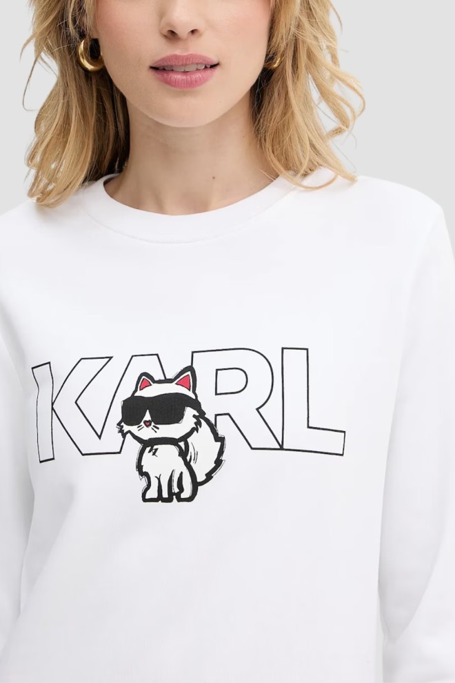 KARL LAGERFELD White women's Ikon printed sweatshirt