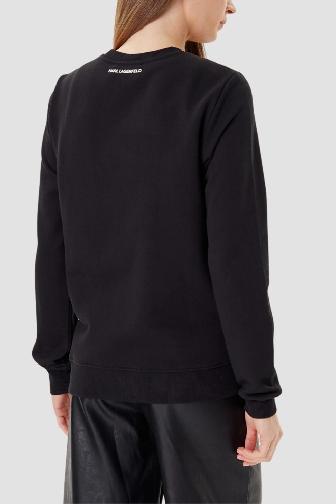 KARL LAGERFELD Women's black sweatshirt with zircons Ikon RS