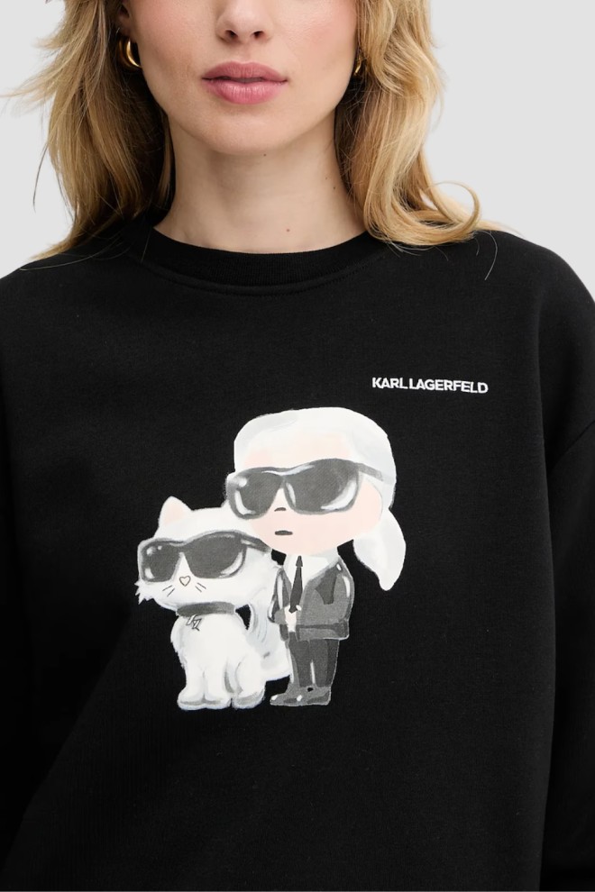 KARL LAGERFELD Tricou negru pentru femei Ikon Duo