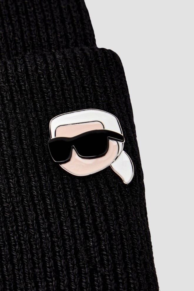 KARL LAGERFELD Czapka zimowa z przypinką Ikon