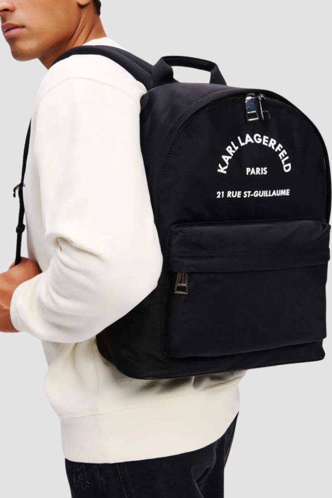 KARL LAGERFELD Czarny męski plecak Nylon