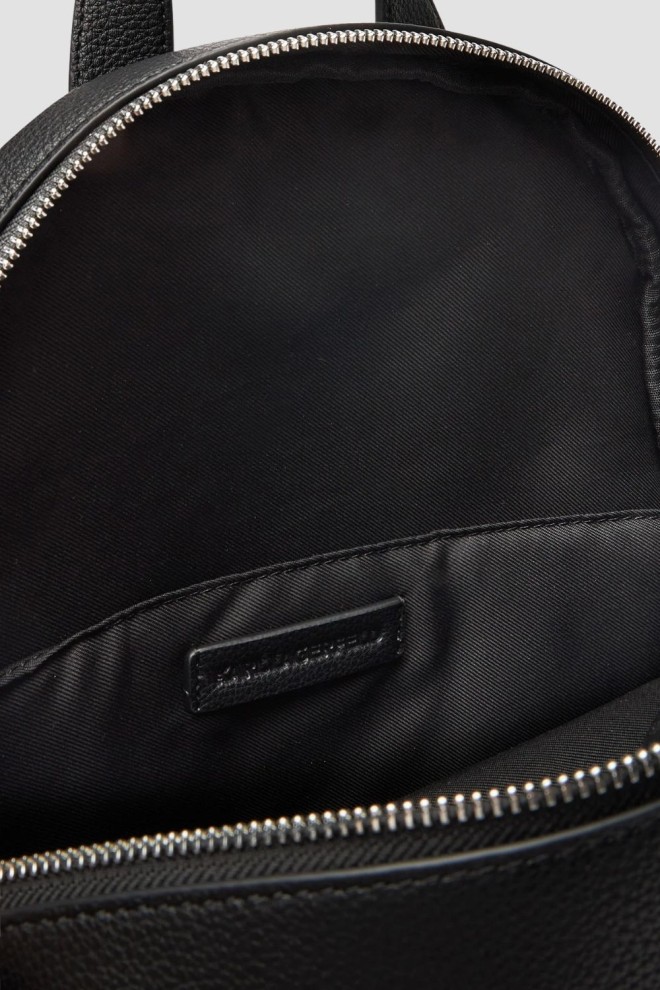 KARL LAGERFELD Black Men's Ikon Grainy Leather Backpack